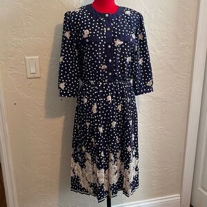 Vintage Blue Polka Dot